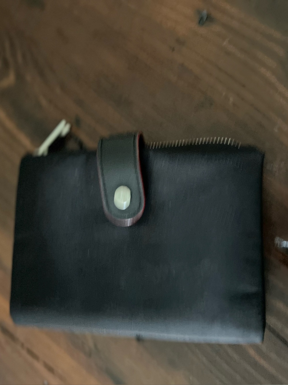Classic Black womens Wallet with Snap Strap